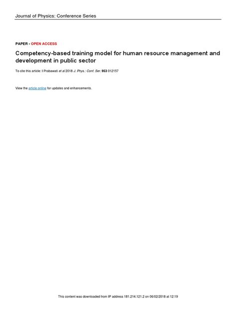 Competency-Based Training Model For Human Resource | PDF | Competence ...