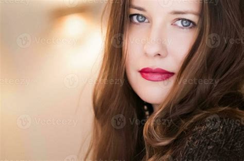 Makeup Model Look And Beauty Face Closeup Beautiful Brunette Woman With Organic Cosmetics Make