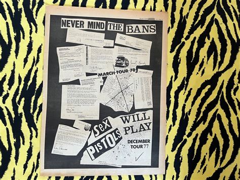 Original 1977 Sex Pistols Advert Poster Rare Vintage Poster Tour Bans Poster Punk Rock Dead