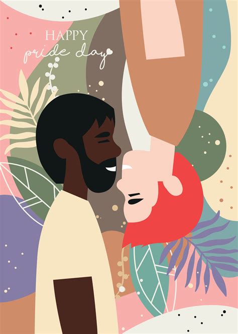 Happy Pride Day Poster With Two Gay Man 9101133 Vector Art At Vecteezy