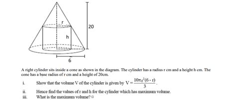 Solved H 3 A Right Cone Of Height H And Base Radius R Sites Chegg