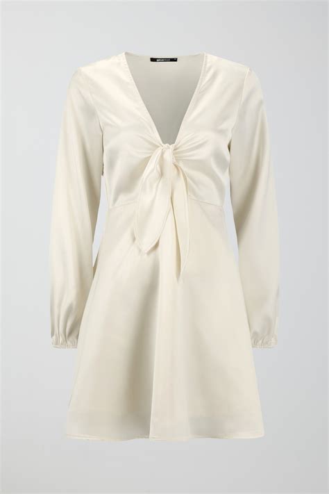 Tie Front Mini Dress Gina Tricot