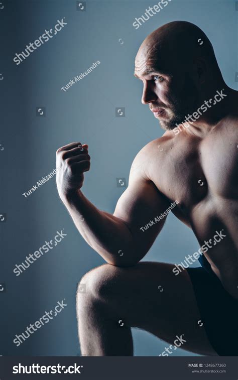 Strong Naked Muscular Man Shows Off Stock Photo Edit Now