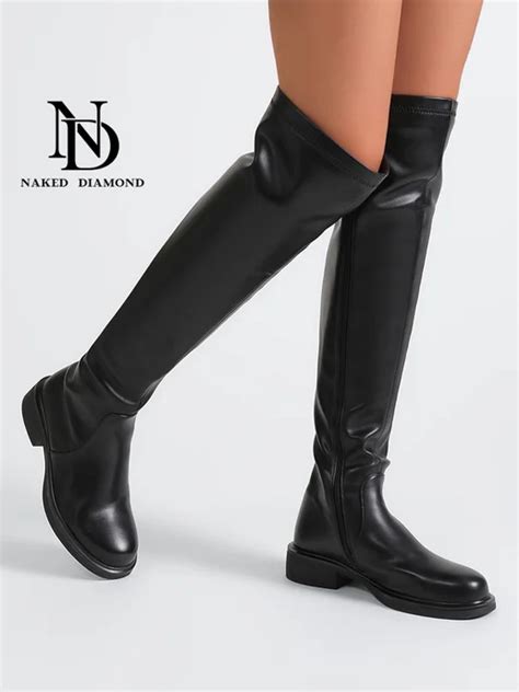 Ботфорты чулки на каблуке демисезонные высокие Naked Diamond