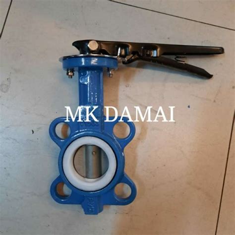 Promo Butterfly Valve Cast Iron Teflon 6inch Butterfly Ci Ptfe DN150