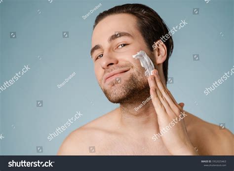 Portrait Smiling Mid Aged Brunette Shirtless Stock Photo 1952025463 Shutterstock