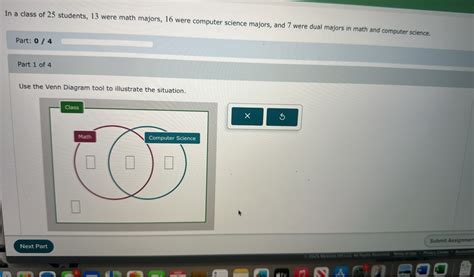 In a class of 25 students, 13 were math majors, 16 were computer science
