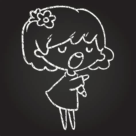 Singing Woman Chalk Drawing 13126160 Vector Art At Vecteezy