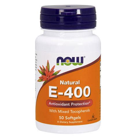Витамин Е NOW Natural E-400 50 softgels, цена — Prom.ua (ID#964870872)
