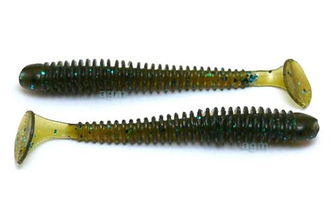 Crazy Fish 2" Vibro Worm - 42 Green Pumpkin Blue (8pcs) - AGM Lure Fishing
