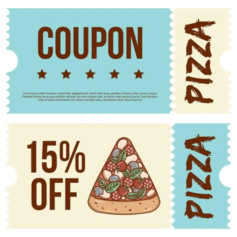 Italian fast food piece pizza. Coupon promotion, discount banner, gift ...