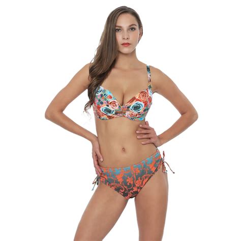 Floral Print Bikini Set Push Up Swimwear Women Plus Size Swimsuit Bathing Suit Brazilian