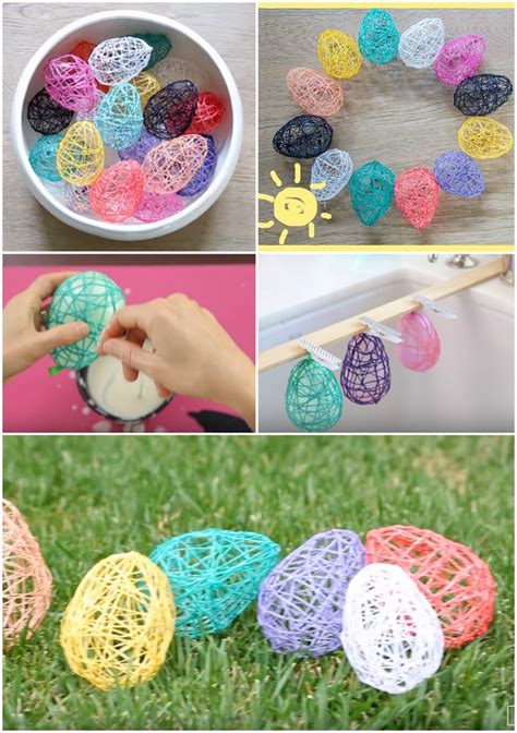 Diy Yarn Easter Eggs Tutorial Alldaychic Easter Crafts For Adults Easter Crafts Diy Easter