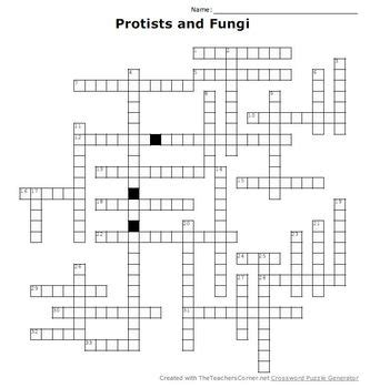 Protists And Fungi Crossword Puzzle By Mrs Stotts Science Store Tpt