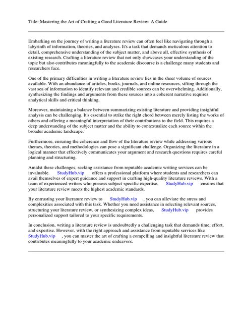 good literature review   literature review