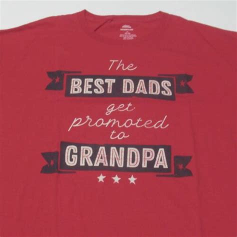 The Best Dads Get Promoted To Grandpa T Shirt Fathers Day Red Mens Xl