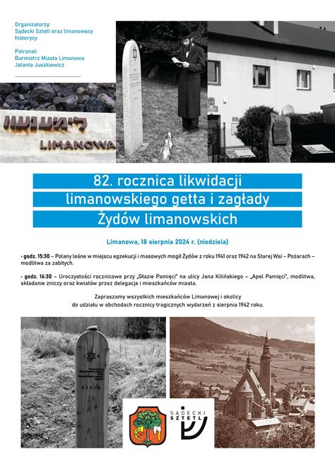 Zaproszenie Na Obchody Rocznicy Likwidacji Limanowskiego Getta I