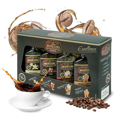 Купить Сироп для кофе Monzini Excellence набор 4 вкуса ваниль, шоколад ...