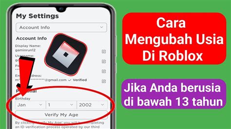 Cara Mengubah Tanggal Lahir Anda Jika Di Bawah Tahun Di Roblox