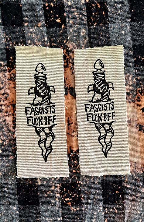 Fascists Fuck Off Dagger Print Patch Etsy