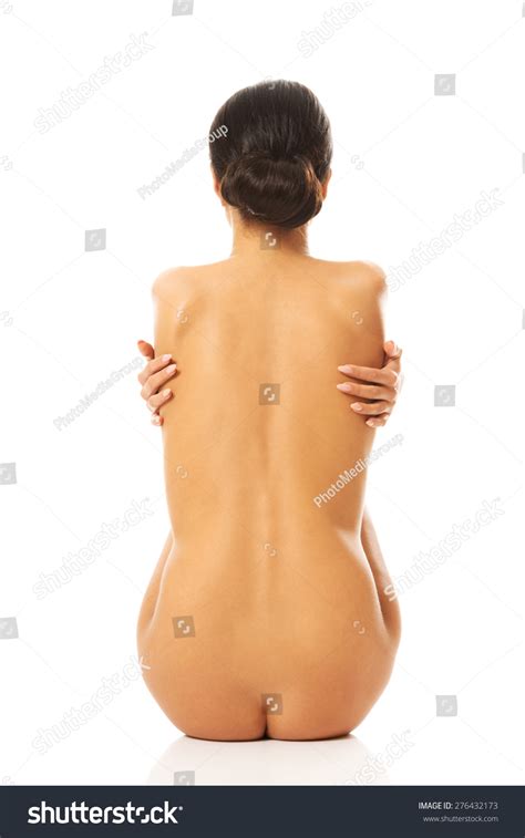 Back View Nude Woman Sitting Embracing Stock Photo Shutterstock