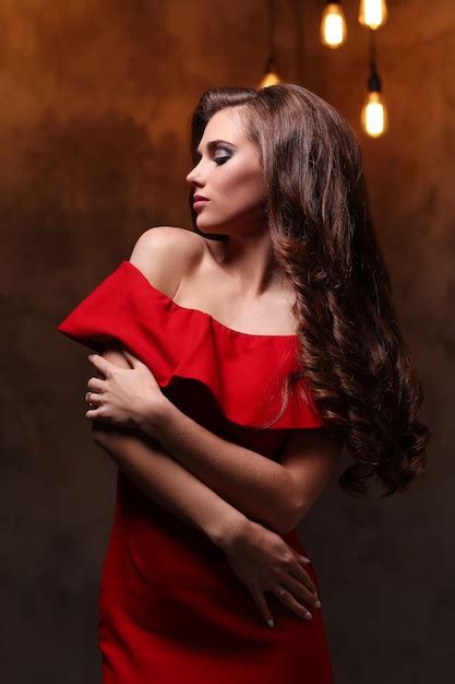 Free Photo Woman In Red Dress