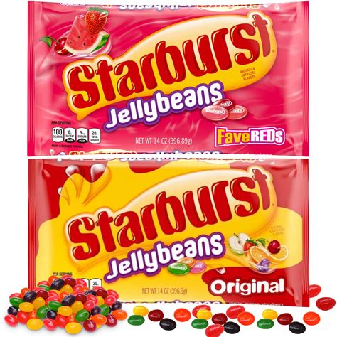 Starburst Jelly Beans â€ 2 Pack Fave Reds Jelly Beans And Original 14