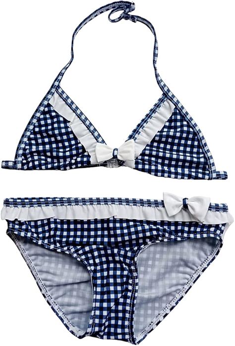 Changhants Changhants Mädchen Bikini Set Jahre Blau Druck Plaid Mädchen Badeanzug