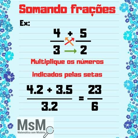 Ao Somar Fra Es Denominadores Diferentes Voc Faz Mmc Tem Uma