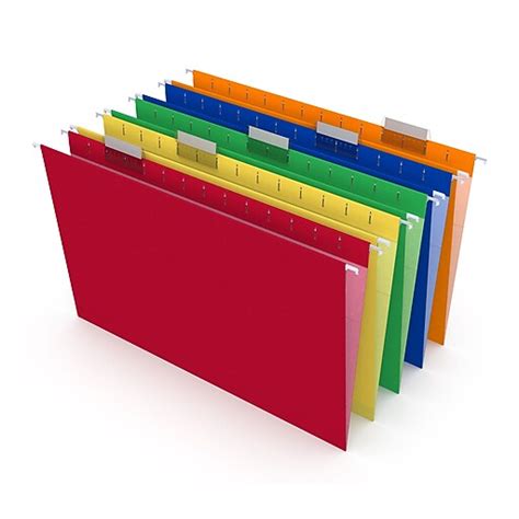 Tru Red™ Reinforced Hanging File Folders 5 Tab Legal Size Assorted