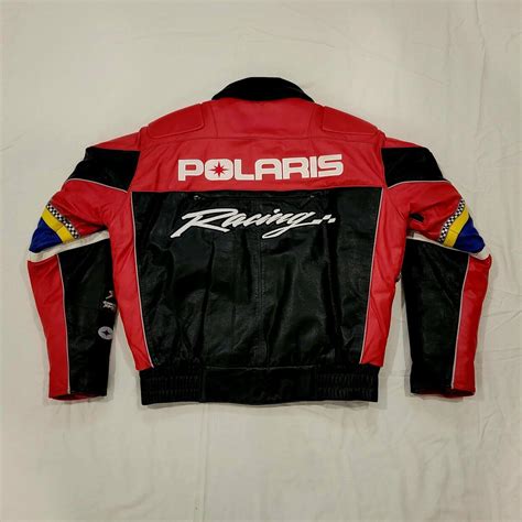 Polaris Snowmobile Padded Racing Leather Jacket Maker Of Jacket