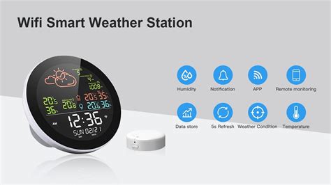 RSH Color Display Weather Station Clock With Temperature And Humidity