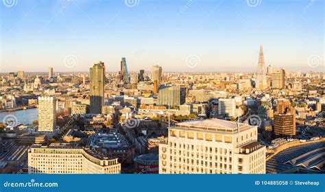 Aerial Panorama Of City Of London Editorial Stock Photo Image Of