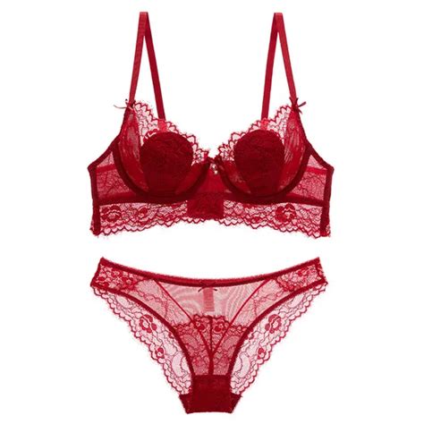 Lace Border Gathering Bra Brief Sets Wholesale Embroidery Long Pattern Woman Sexy Lingerie