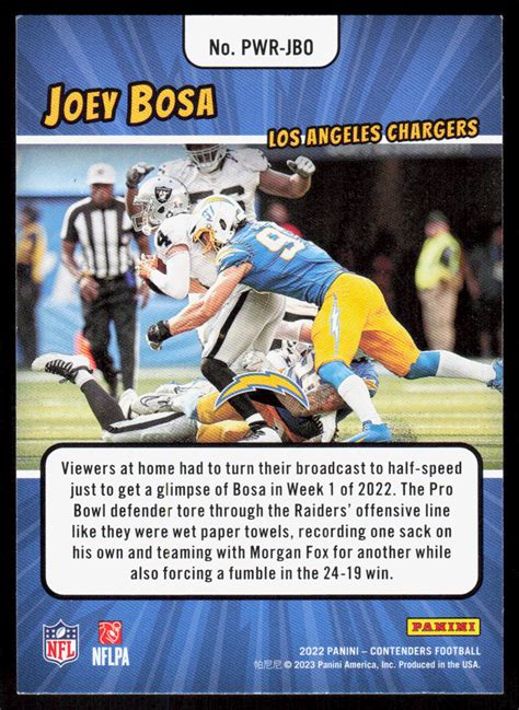 2022 Panini Contenders Power Players PWR JBO Joey Bosa For Sale