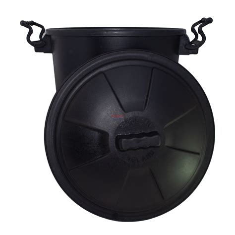 50 Litre Black Plastic Dustbin With Lid Pabla Impex