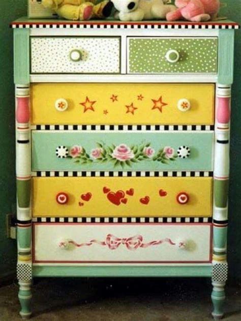 Hand Painted Chest Of Drawers - Foter