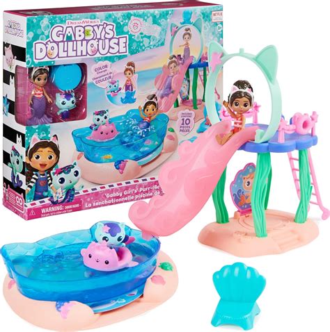 Gabbys Dollhouse Purrific Pool Party Spielset Mit Gabby Und