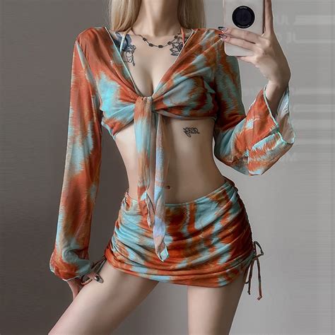 ชดวายนำผหญง set bikini ชดวายนาลายดอกไม ผกคอ 4 ชน 0231 Shopee Thailand