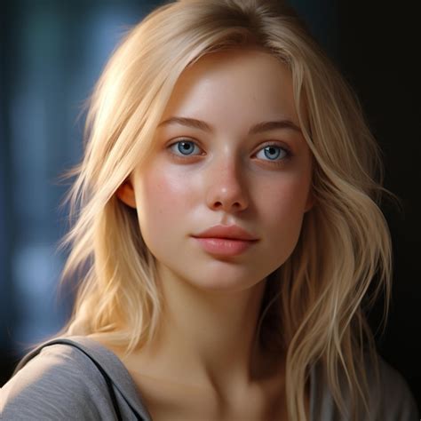 Premium Photo Photographic Portrait Of A Smiling Blonde Woman Oung