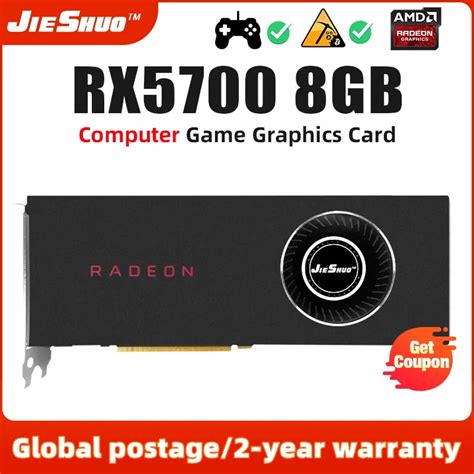 JIESHUO RX5700 8GB Placa gráfica GPU GDDR6 256 bit 7nm placa de vídeo