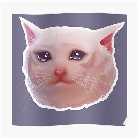 "Sad crying cat meme" Poster by MiroslavaAutumn | Redbubble