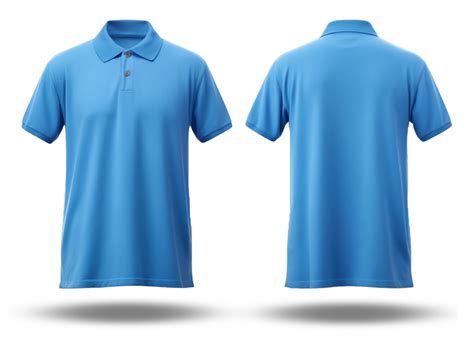 Ai Generated Bright Blue Polo Shirt Front And Back View Generative Ai