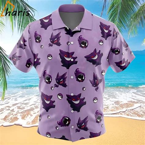 Gengar Pattern Pokemon Hawaiian Shirt Hot Sale