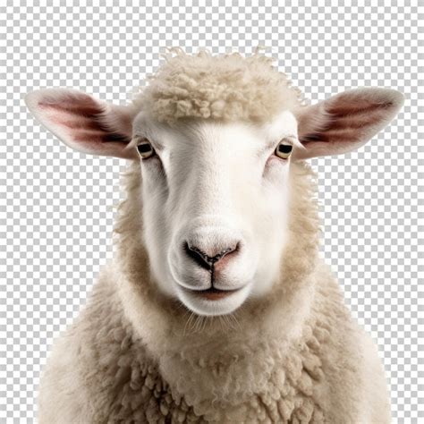 Premium Psd Sheep Face Shot Isolated On Transparent Background