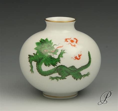 Bauchige Vase Meissen Wahl Im Dekor Mingdrache Gr N Porzellan