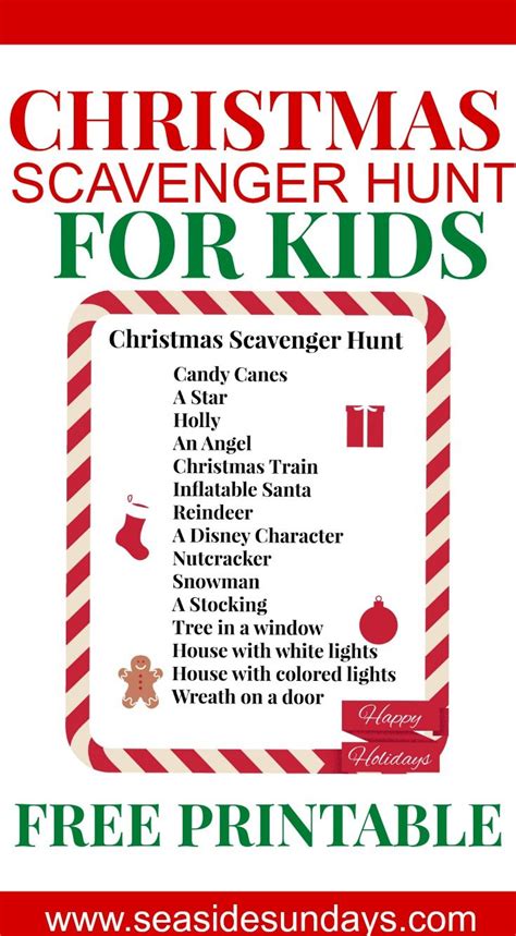 Fun Christmas Scavenger Hunt With Free Printable Great Christmas