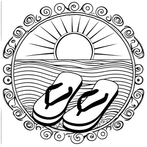 Summer flip flops coloring page Lulu Pages