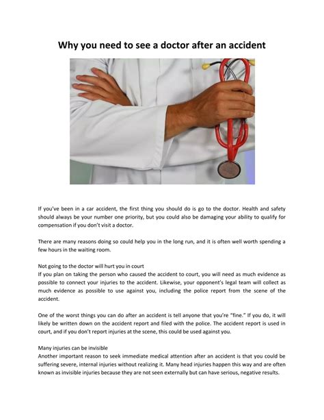 PPT - Why you need to see a doctor after an accident PowerPoint ...