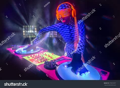 Sexy Female Dj Mixes Club Uv Stock Photo 373572331 - Shutterstock